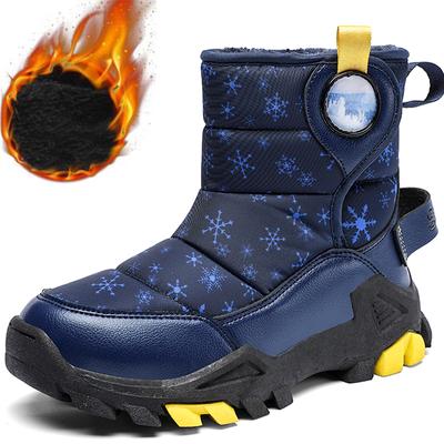 Осенне-зимние нескользящие износостойкие толстые бархатные теплые уличные высокие хлопковые ботинки для мальчиков зимние ботинки для девочек
