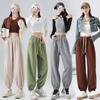 Fleece Corset Sweatpants Women's Autumn and Winter New High-waisted Loose Casual Harlan Sweatpants Wide-leg Lamp Fleece Pants