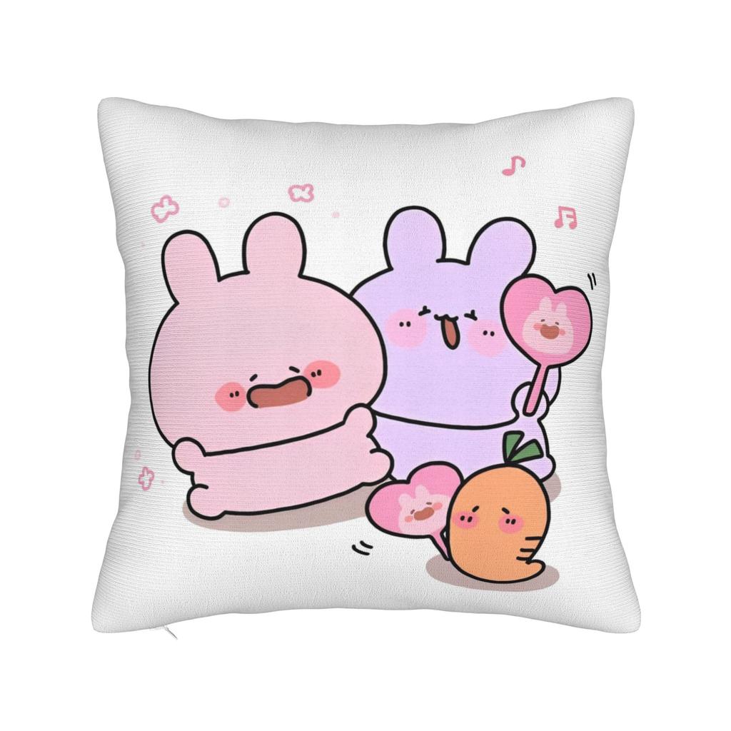 Asamimichaan Asleep Cartoon Square Pillow Case Cute Asamimi Cushion Covers Awesome Polyester Decorative Pillowcover For Home 18"