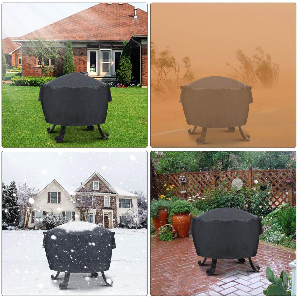 Крышка ямы для костра Круглая чаша для костра 210D Тканевые водонепроницаемые пылезащитные чехлы для чаш