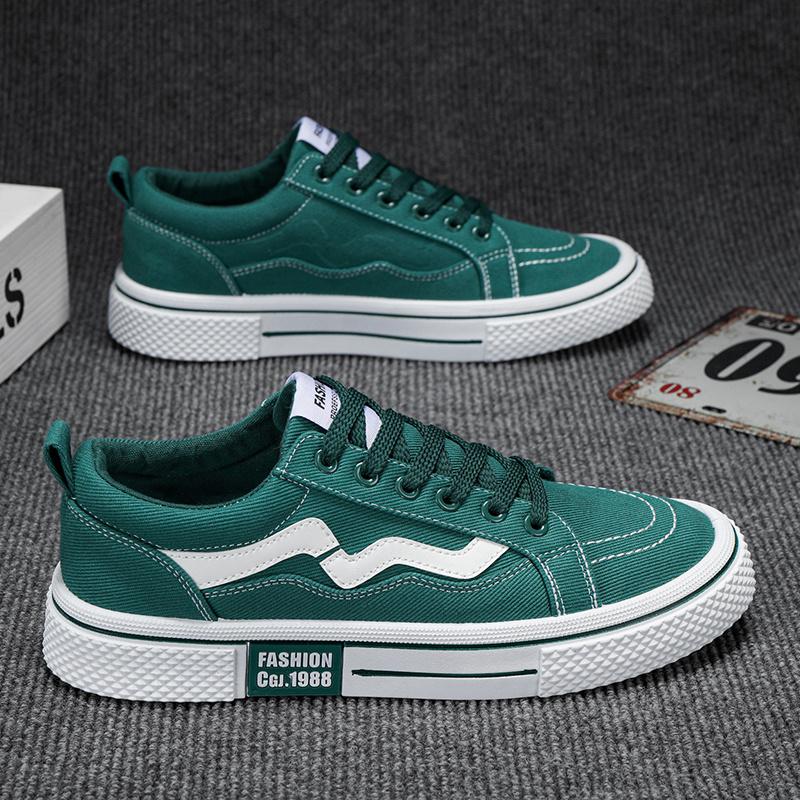 Hot Sale Green Men's Canvas Shoes Lightweight Casual Shoes Men Canvas Sneakers Trendy Breathable Vulcanized Shoes Man Espadrille