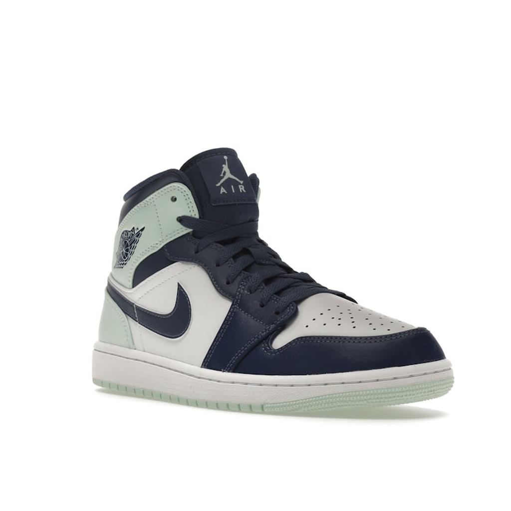 Мужские кроссовки Air Jordan 1 Mid Blue Mint Mystic-Navy Mint-Foam White 554724-413