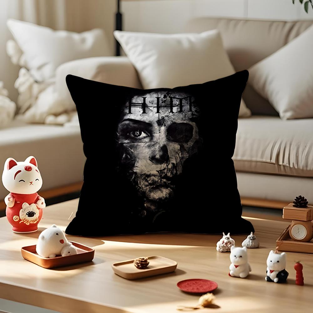 HHim Ornate Heartagram Pillow Case Antidustmite Pillowcase Invisible Zipper Silky Short Plush Sofa Cushion Cover