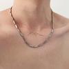 Personality Titanium Steel Non Fading Diamond Necklace for Men Trendy Fashion Clavicle Chain Women Wearing Versatile Collarbone Chains Jewelry