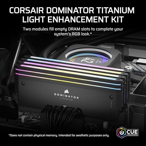 Corsair DOMINATOR Титановый комплект для улучшения RGB-подсветки DDR5 - 2 модуля - 0 ГБ ОЗУ - Совместим с CORSAIR iCUE - Черный