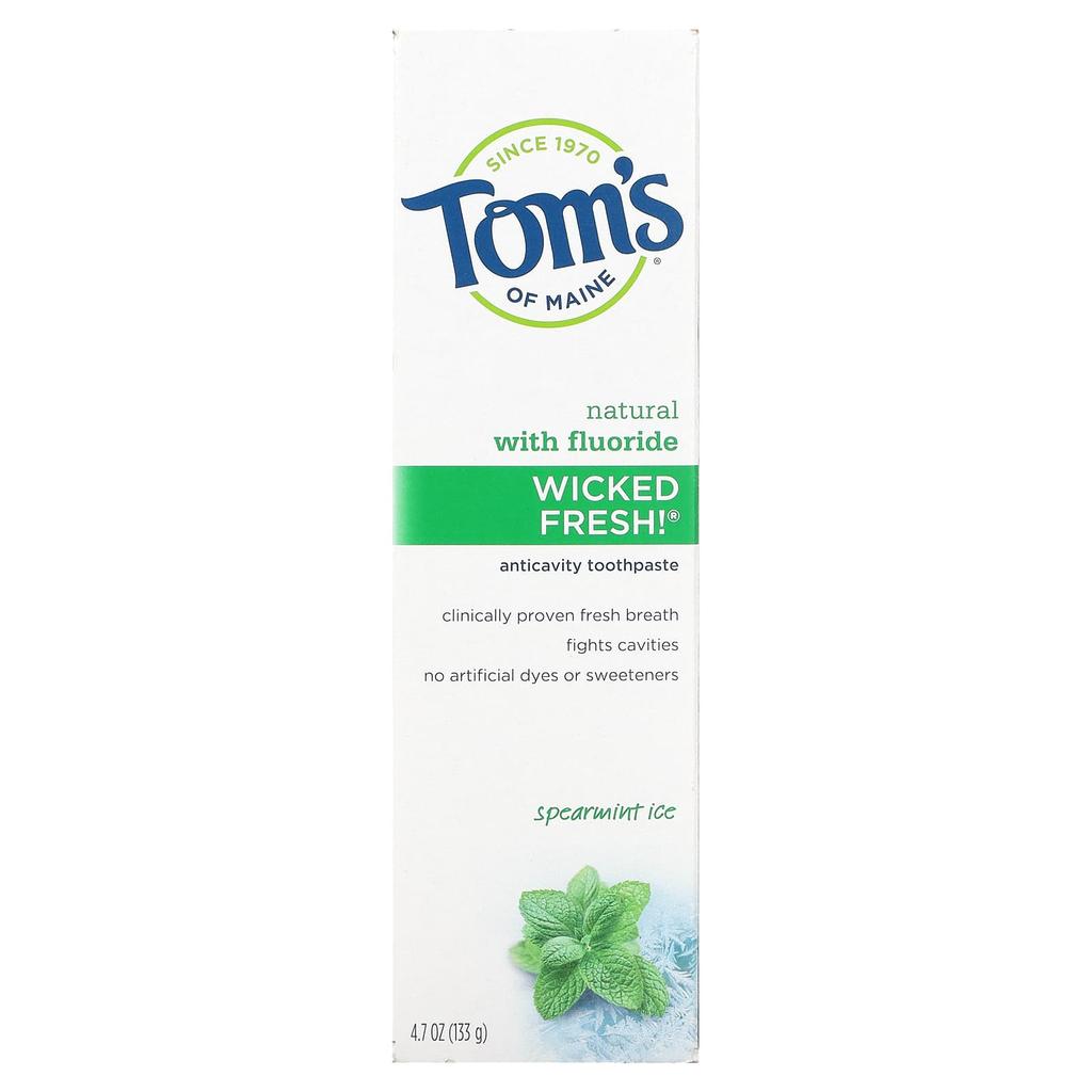 Tom'S Of Maine, Wicked Fresh!, Fluoride Toothpaste, Spearmint Ice, 4.7 Oz (133 G)