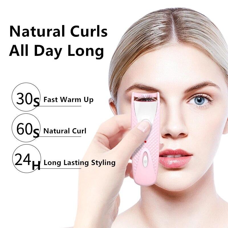 1 Pcs Electric Eyelash Curler Long Time Curling Eyelash Curling Lift Portable Eyelash Clip Tweezers Makeup Tool WBL