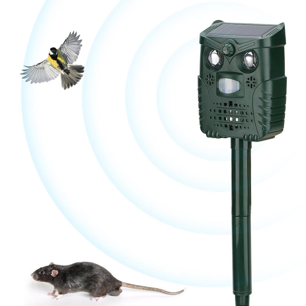 ABS пластик ультразвуковой звук белый свет мигающий солнечный отпугиватель животных для двора сад