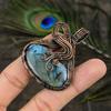Natural Labradorite Gemstone Handmade Copper Wire Wrap Pendant 2.25" A6f14