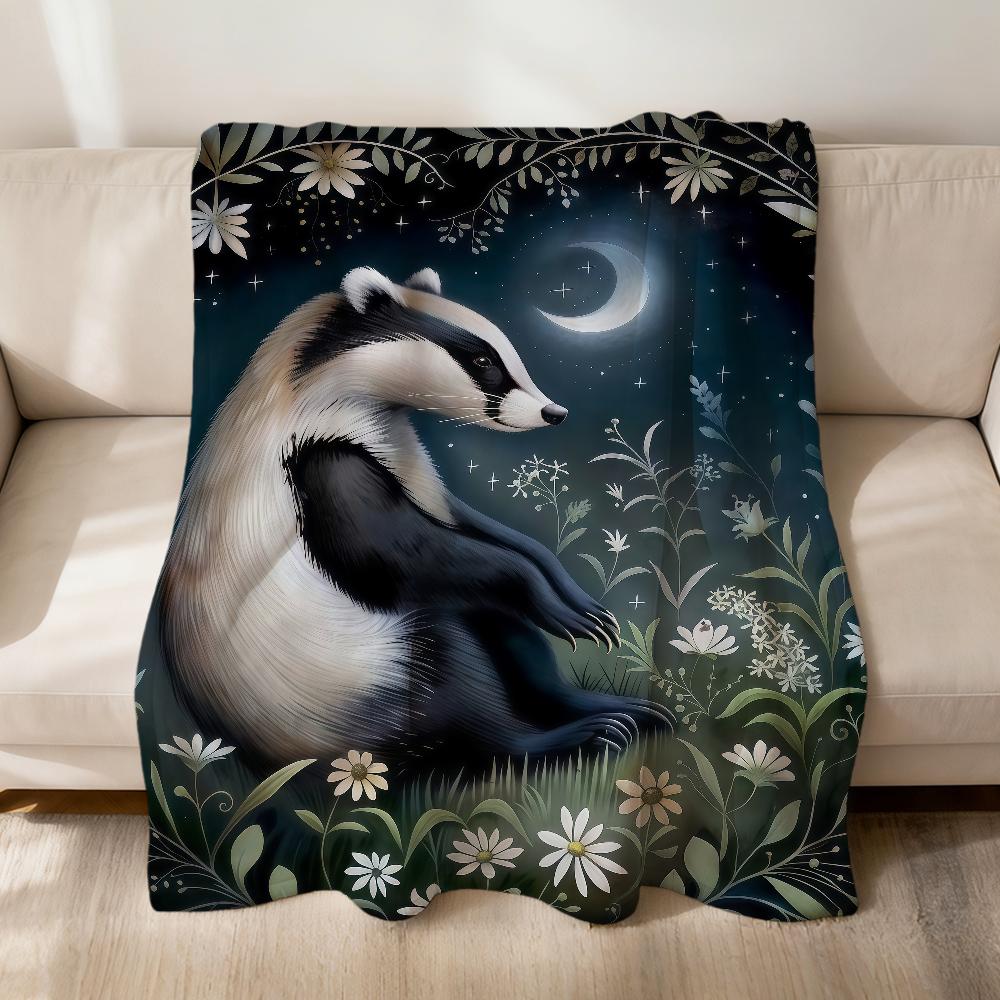 Vintage art animals fox crane flowers soft warm plush blanket dormitory sofa living room pet hogar bedroom gift nap home Flannel
