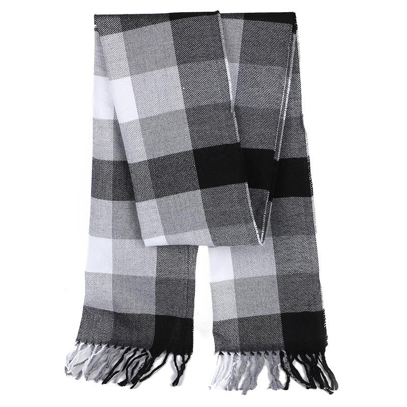 New Autumn And Winter Men'S Versatile Fashion Trend Tassel Scarf Shawl For Warmth Solid Color Thick Wool Good Quality High Cost-Effectiveness