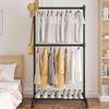Double-pole Coat Rack Floor Standing for Movable Clothes Rack Modern Minimalist Clothes Rack Bedroom Light Luxury Storage Shelf