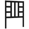 Solid Wood Bed with Headboard Black