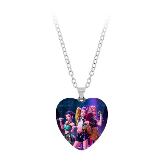 Корейское Поп Ожерелье с Подвеской Сердце Ожерелье Аниме Фильм Охотники Ожерелье Украшение Подарок для Подростков Мальчиков Девочек Фанатов