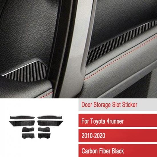 Carbon Fiber Interior Door storage slot Cover Mat For Toyota 4 Runner 2010-