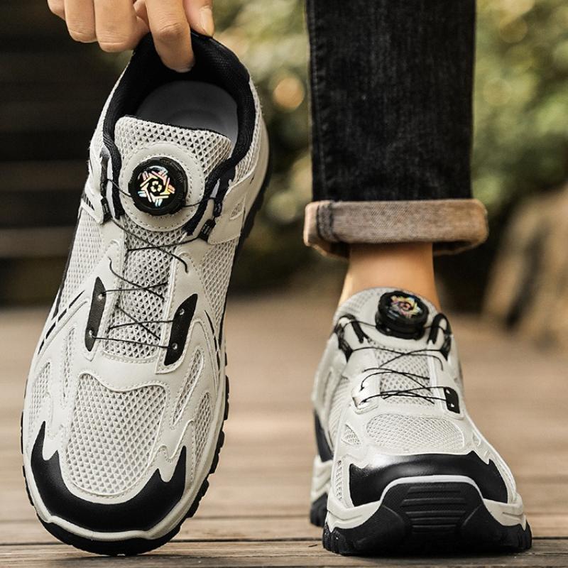 2025 New Sneakers for Men Outdoor Comfortable Breathable Button Casual Shoes Designer Men's Lightweight Non-Slip Hiking Shoes
