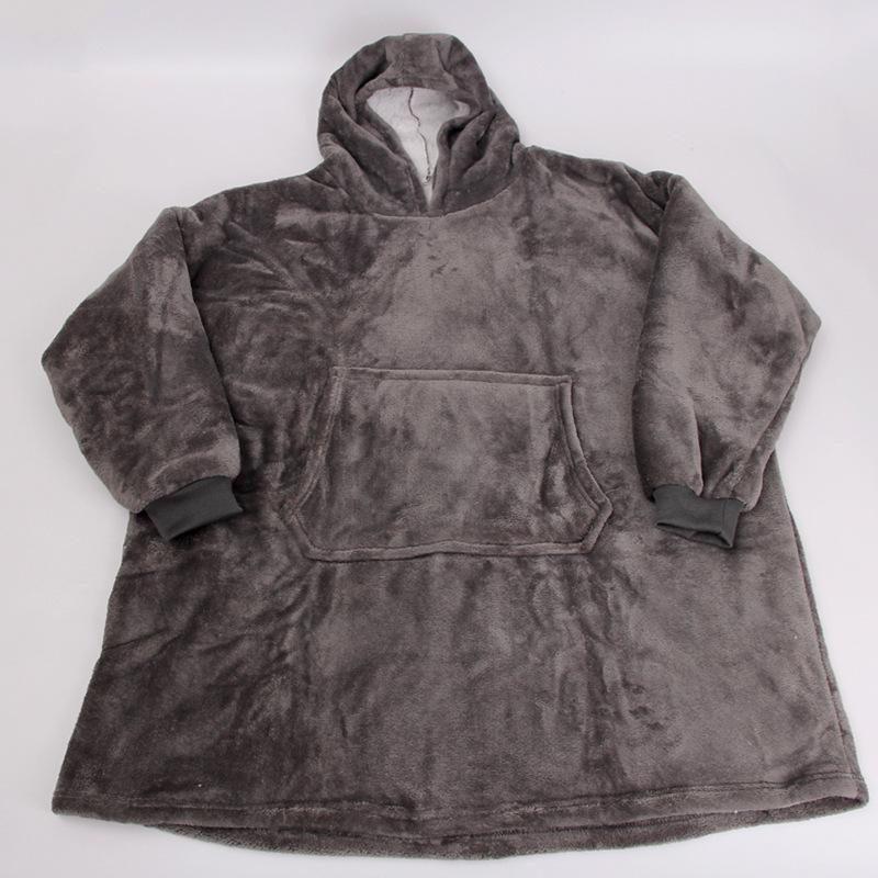 Унисекс флисовый плед-пуловер с капюшоном для тепла на улице и защиты от холода