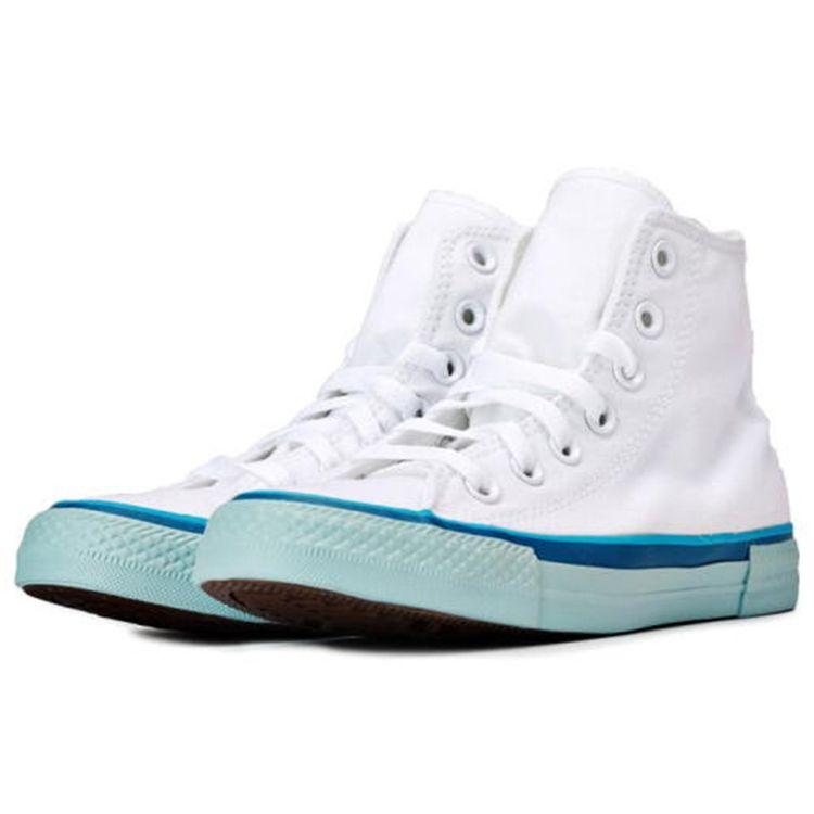 Converse Chuck Taylor All Star Color Block High Top Canvas Shoes Women Sneakers Off-White Blue 568805C