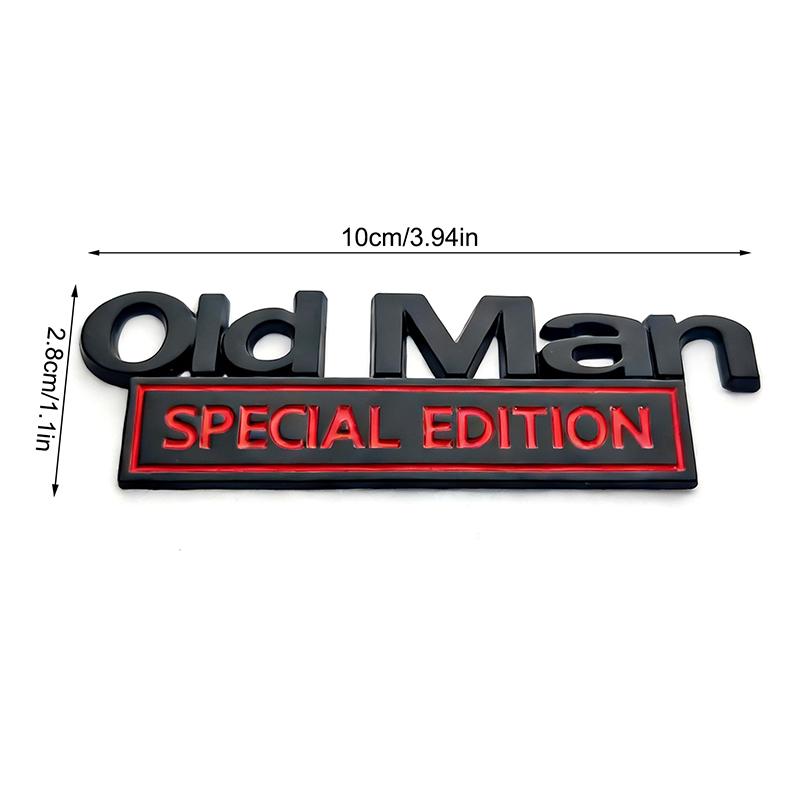 NEW Old Man Edition Metal Car Sticker Badges For Car Trunk Door Decoration Badges Old Man Logos Car Decals Motorcycle Decoration