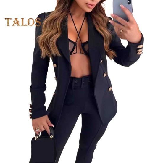 Женский пиджак с лацканами, длинный рукав, кардиган, однотонный, открытый спереди, приталенный пиджак, деловая верхняя одежда