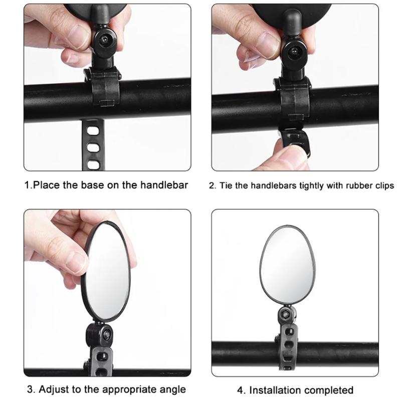 1/2pcs Bike Oval Rearview Mirror 360 Degree Rotation Adjustable Rear View Mirror Bicycle Handlebar Mirrors for Electric Scooter
