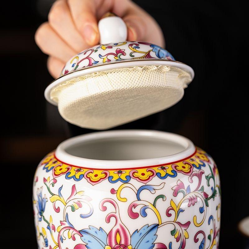 Эмалевая керамическая чайница – Влагонепроницаемая герметичная банка для хранения чая Чайная банка