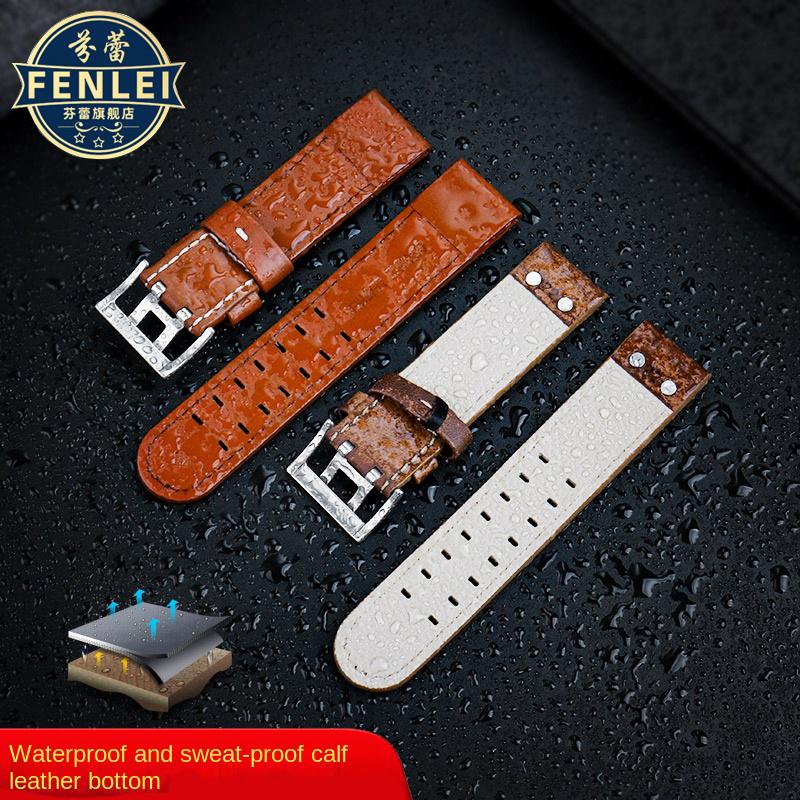Для ремешка часов Hamilton Khaki Aviation H77616533 H760250 Field Мужской Натуральная кожа Заклепка Браслет для часов 20 мм 22 мм Коричневый