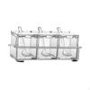 Clear Seasoning Box Set Sugar Salt Jar Space Saving Spice Container Condiment with Lid for
