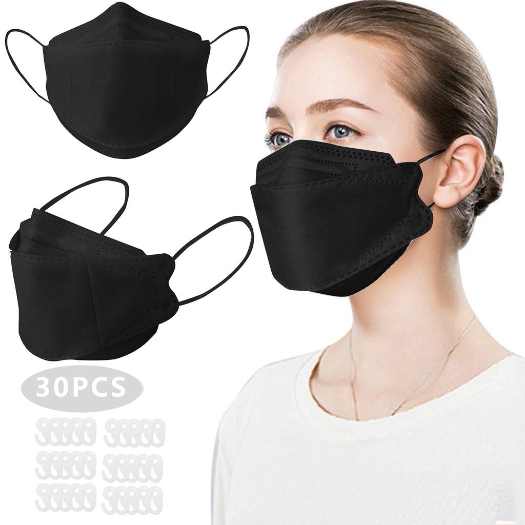 Adult Disposable Face Masks With 3D Designs 4-Ply Breathable Face Mask, Fish Mouth Design, With Hook