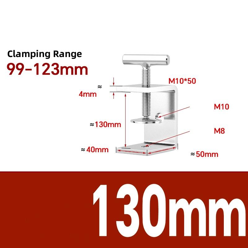 1pcs 304 Stianless Steel Tiger Clamp C-clamp Steel Pipe Square Clamps Adjustable Fixed Holder Clips ID 20~130mm Multiple Shapes