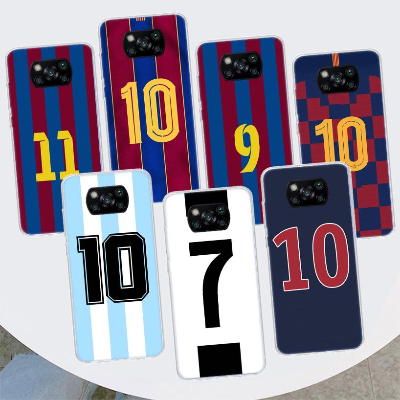 FootBall Number 7 10 30 Phone Case For Xiaomi Mi 11 Lite 11i 12X 12 9 8 11T 10T 9T Pro 10 5X 6X Ultra 5G Cover Coque Capa