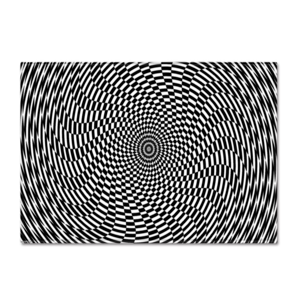 3D Three-Dimensional Large Carpet Door Mat Black And White Vortex Living Room Large Square Floor Mat Non-Slip Foot Mat