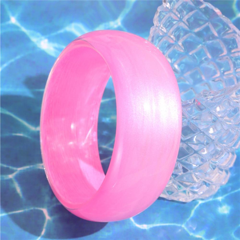Shiny Glitter Acrylic Bangle Europe American Style Retro  Hand Ring Jelly Color Wide Bracelet  Gift