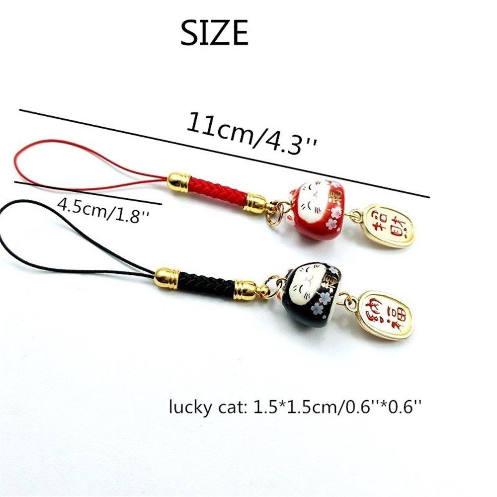 Keychain Lanyard Hang Lucky Cat Bag Accessories Phone Straps Phone Key Strap