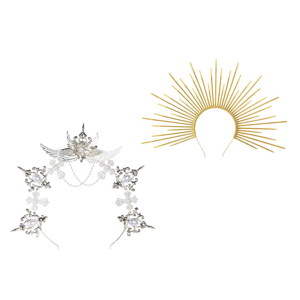 Sun Goddesses Hair Hoop Bridal Wedding Headwear Elegant Delicate Hair Band for Women and Girls