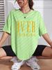 Over Thinking Letter Print Women Cotton Short Sleeve Breathable Vintage ONeck Tops Allmath Casual TShirts Female Tee Clothing