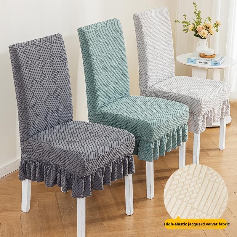 Anti-slip Thickened Chair Cover Skirt Backrest Integrated Chair Cover Elastic Home Restaurant Chair Cover Four Seasons Universal