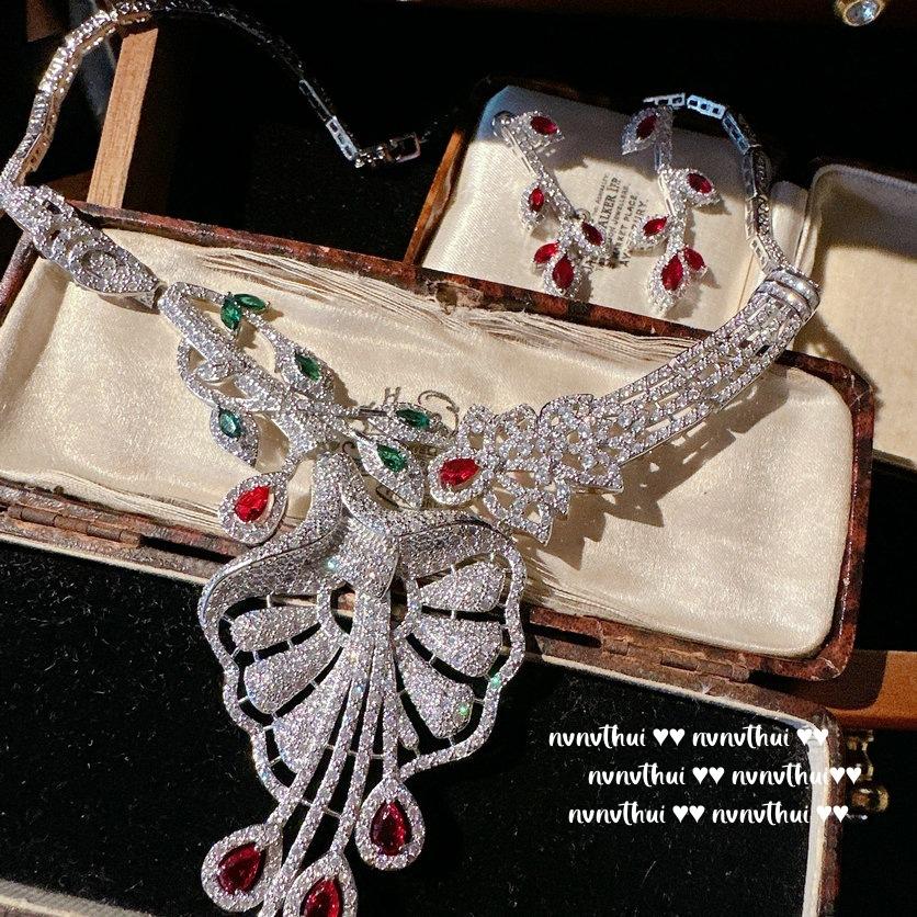 Ожерелье-цветок Папалача, Sotheby'S, Позолоченное 18 каратным золотом, Комбинация серьг-цветов Леди Маджента с цирконами