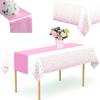 1 Set Table Cover Silky Smooth Printing Wrinkle Free Unfading Table Decoration Waterproof Tablecloth And Satin Table Runner Set Home Use