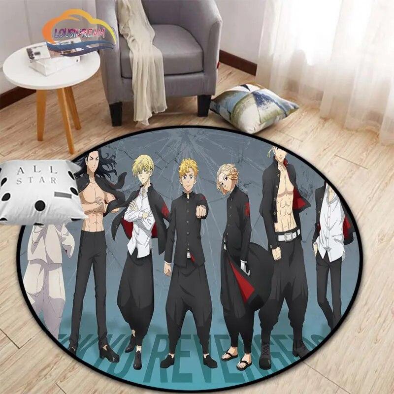 Аниме Токио Мстители круглый ковер мультфильм коврик для гостиной кухни столовой детские коврики коврик для йоги