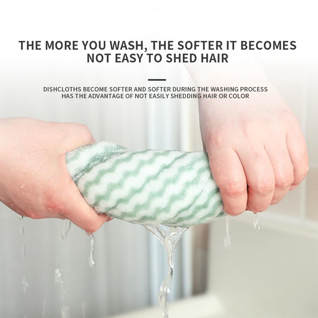 Коралловый флис Water Ripple Ультратонкое волокно для мытья посуды Утолщенная ткань