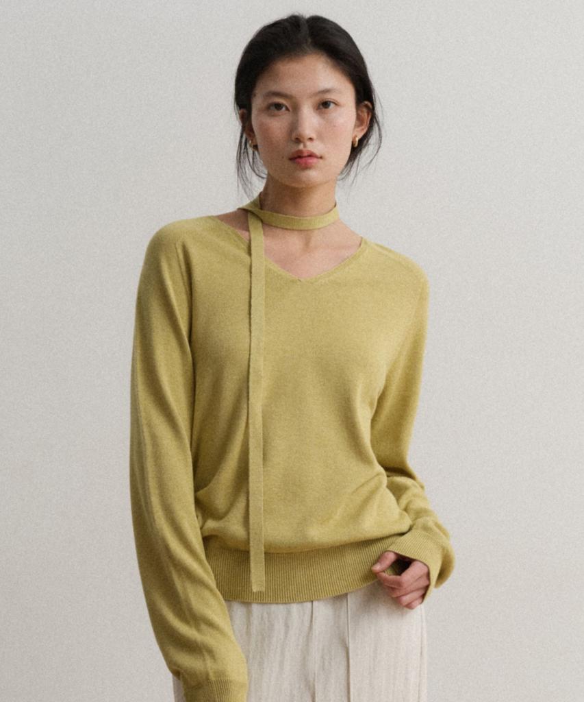 TOWAV Liss V Tie Knit_Lime