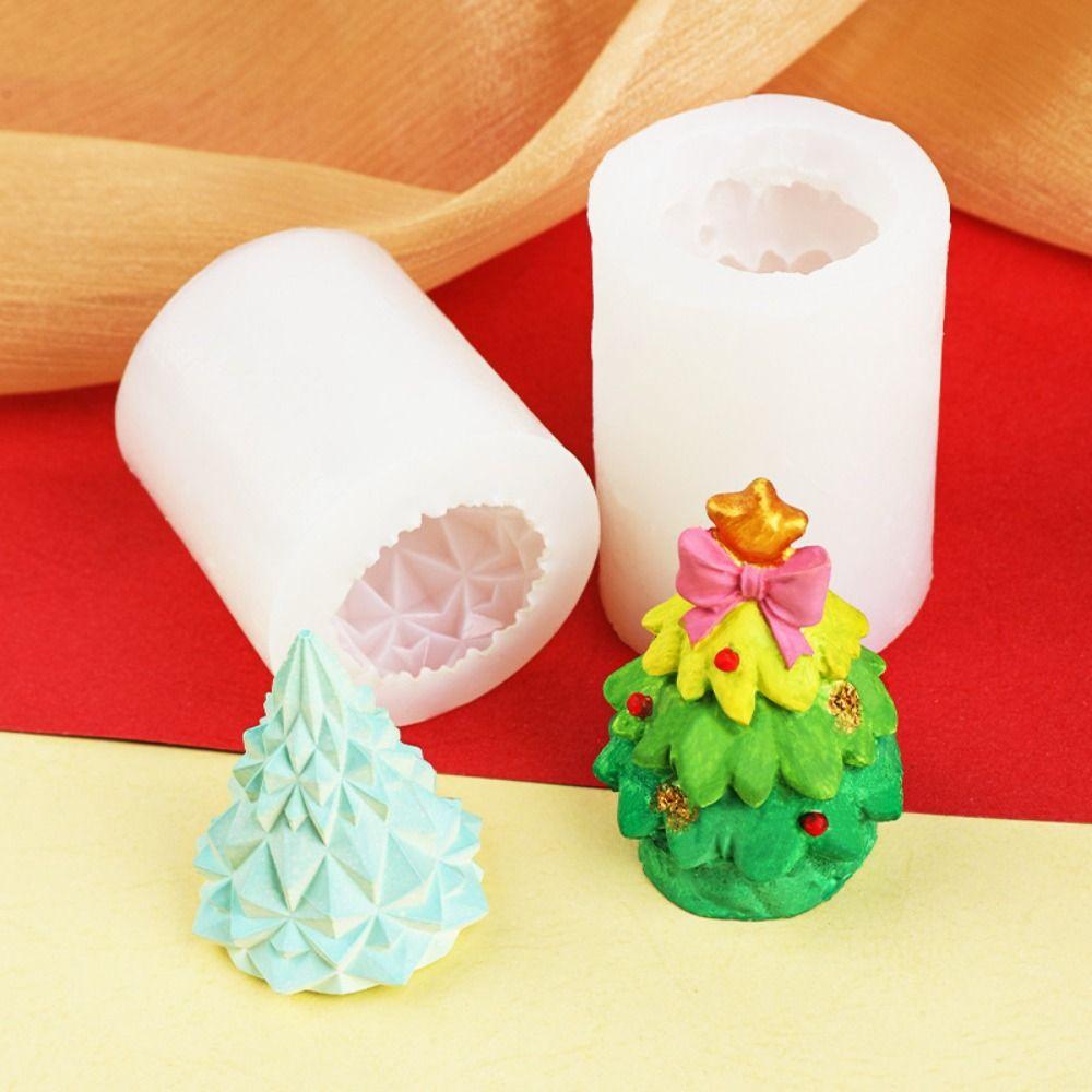 DIY Candle Mould Silicone Soap Mold Gypsum Christmas Tree Candle Mold Candle Making