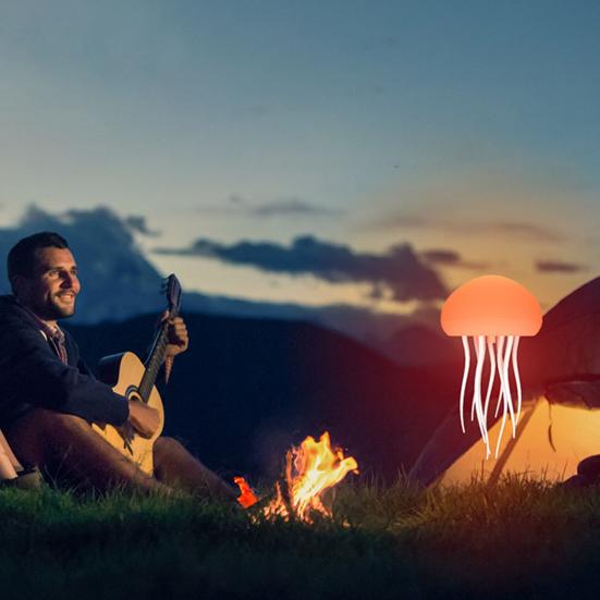 Ночной светильник с голосовым управлением в виде медузы и танцующими ножками, мягкое свечение, перезаряжаемый