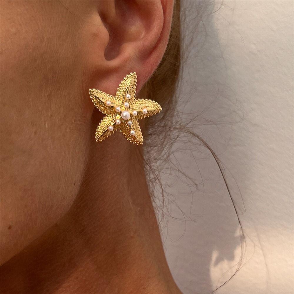Summer Beach Ear Studs Simulated Starfish Small Star Earring Trendy Earrings for Women  for Women