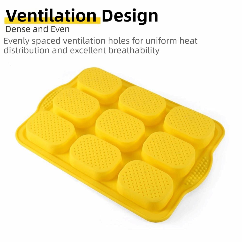 9 Grids Bread Baking Form Non-Stick Silicone Baking Pan Food Grade Bread Loaf Pan  Household Baking