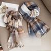 British Style Scarf for Men In Winter High Quality Pure Wool Plaid Scarf Female Student Scarf Couple Style