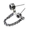 [Cenote] Chain 2-hole Earrings Black Zirconia [925 Silver Accessories] E0425