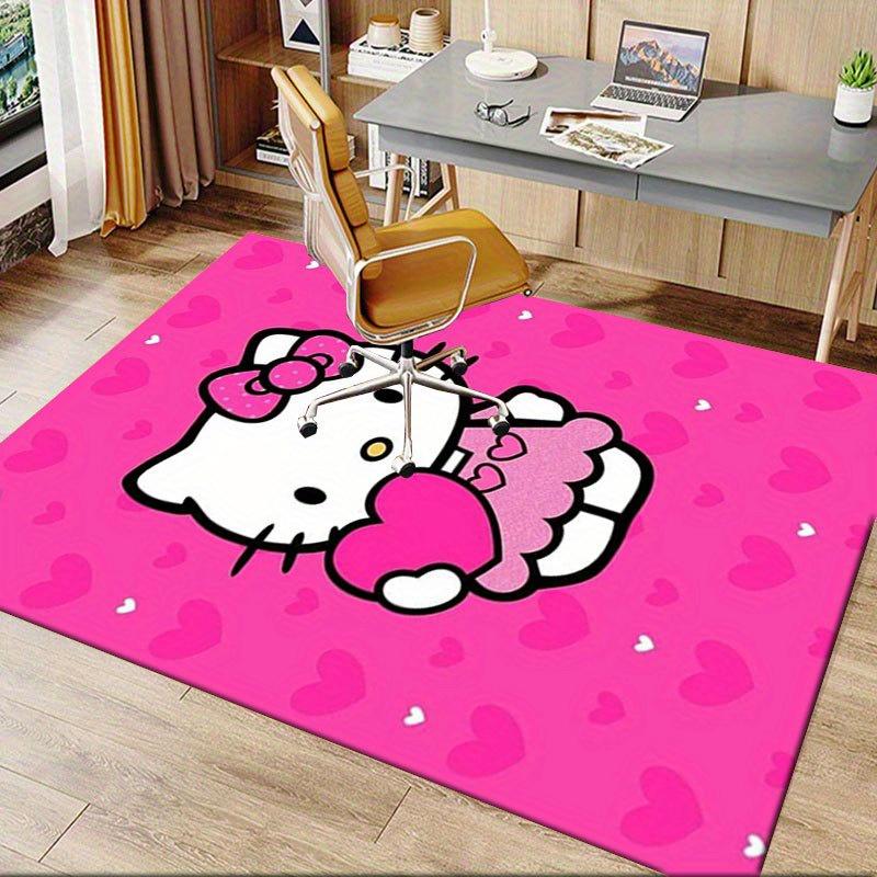 1 шт. Sanrio Hello Kitty Ковер для офиса с принтом русалки Прямоугольный коврик под стол, Идеальный декор для гостиной, спальни, кухни, Нескользящий пол