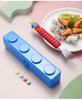 Children's Portable 304 Stainless Steel Tableware Set: Cartoon Building Block Lunch Box with Spoon & Fork.